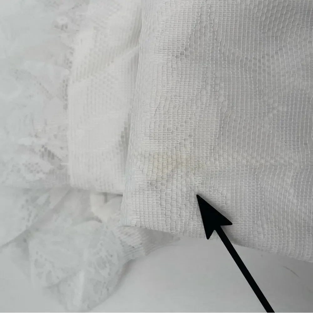 LEVINSOHN Pillow Sham King Size White Elegant Lace Romantic Shabby Chic Cottage
